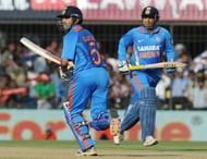 India's batsmen Gautam Gambhir (L) and V